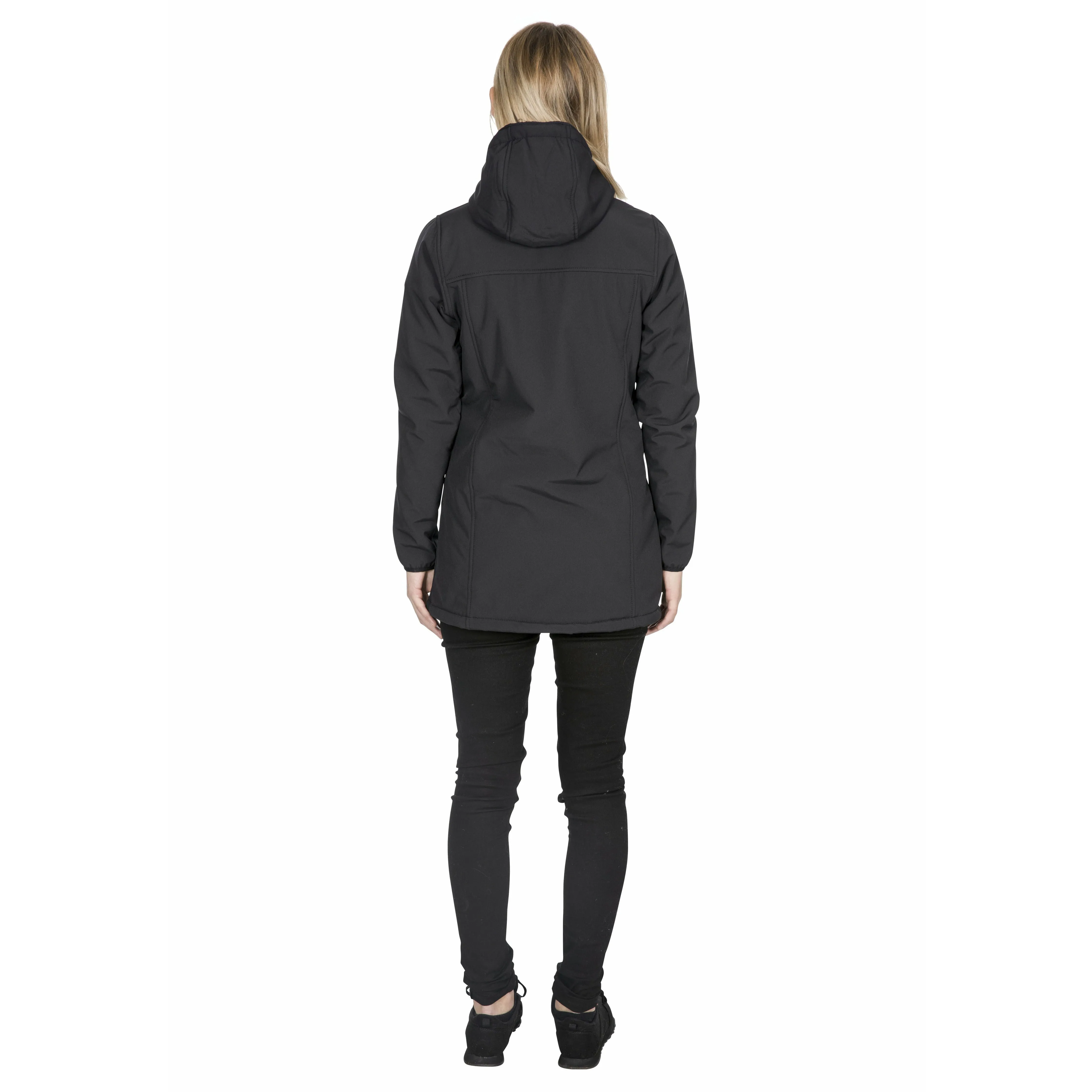 Kristen Women's Longer Length Softshell Jacket in Black