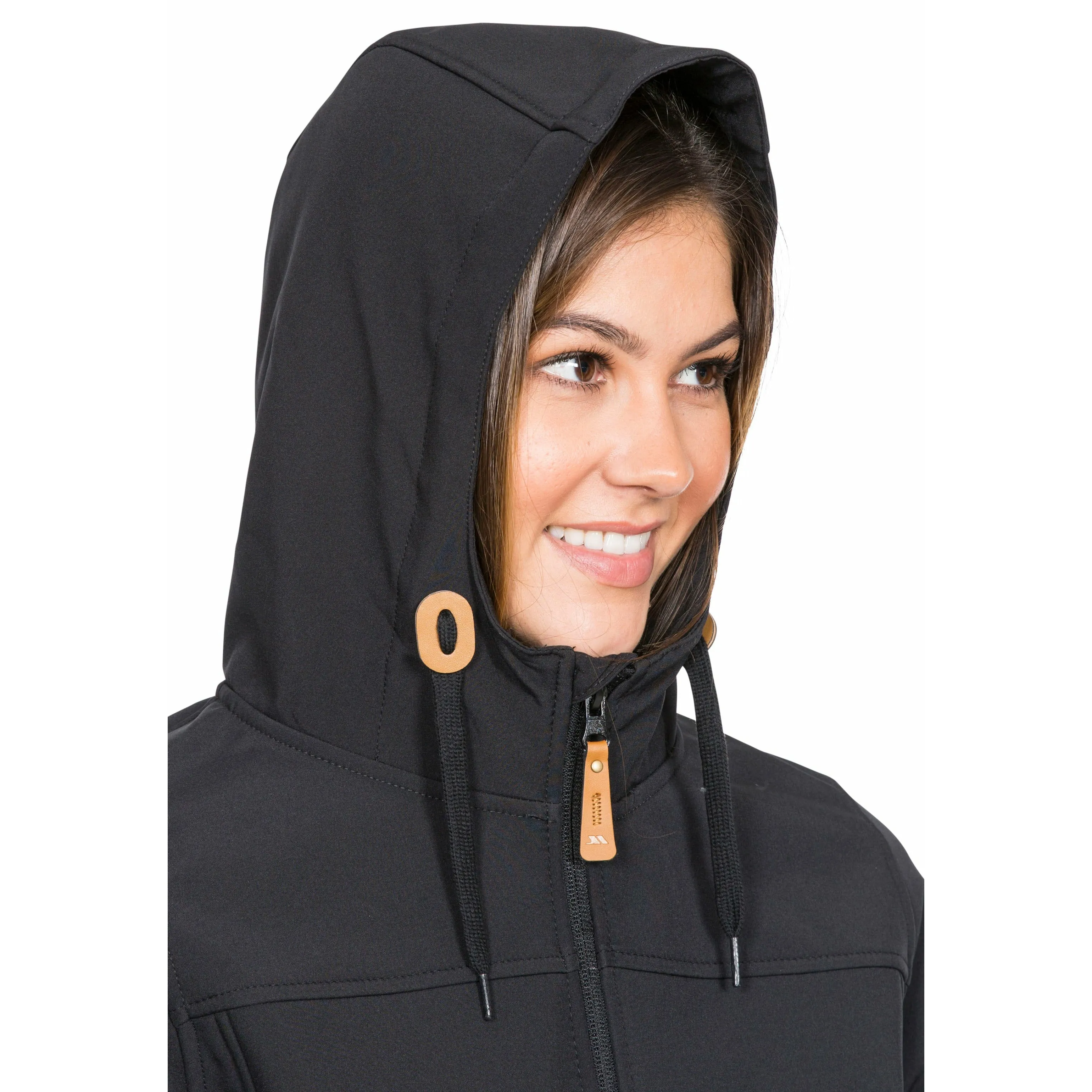 Kristen Women's Longer Length Softshell Jacket in Black