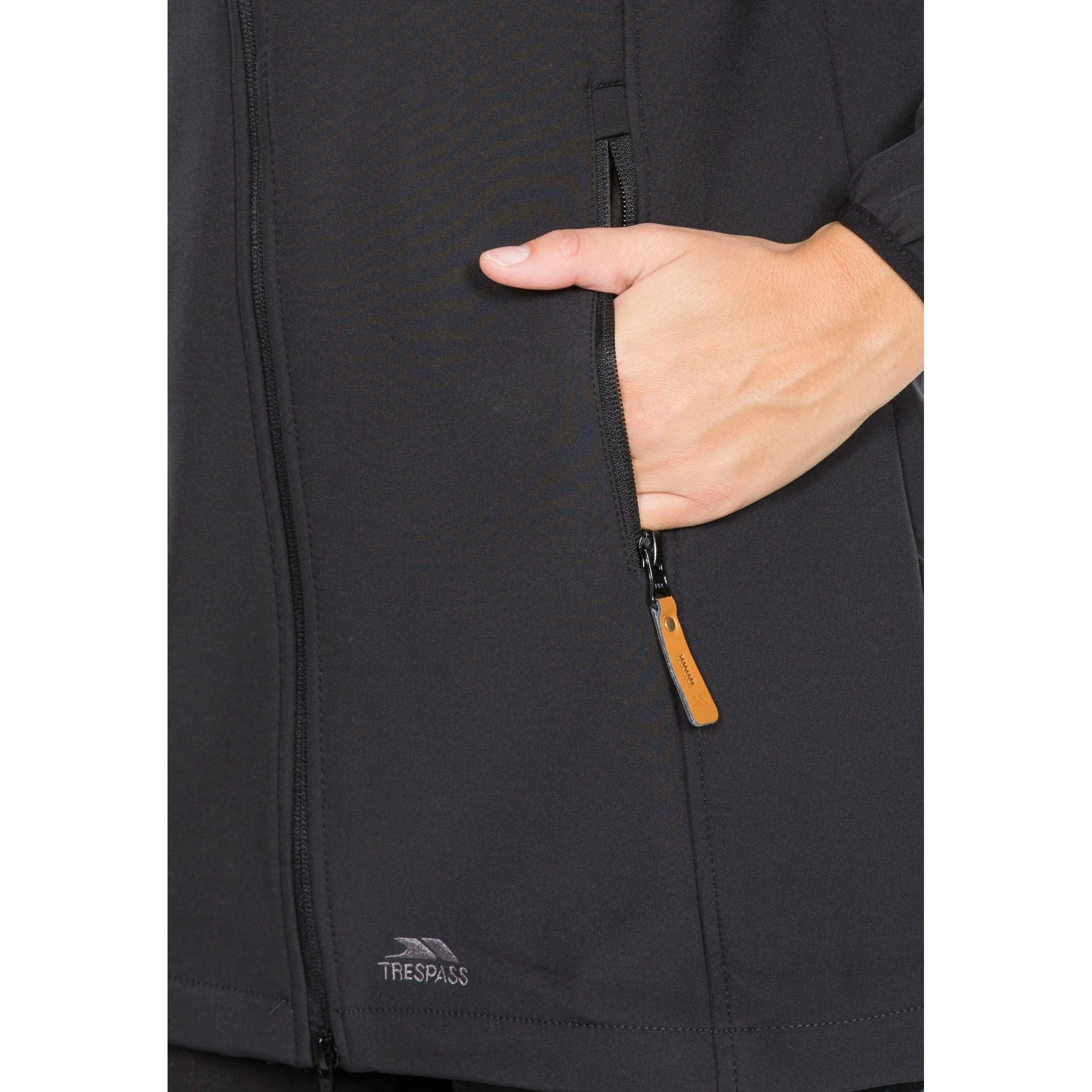 Kristen Women's Longer Length Softshell Jacket in Black