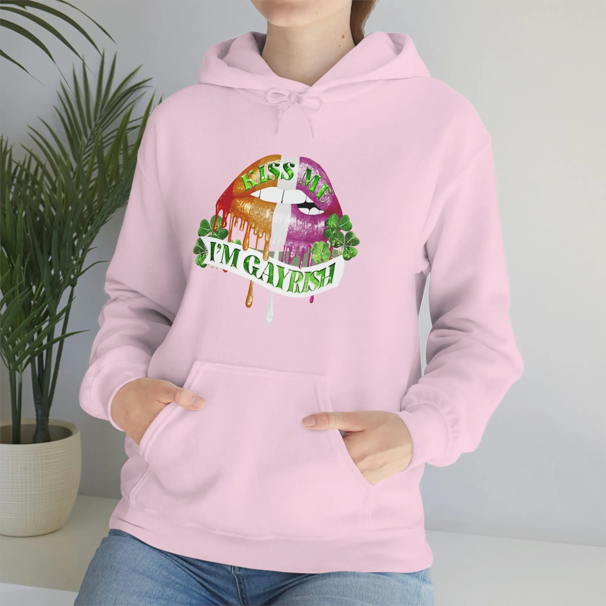 Lesbian Flag Hoodie St. Patrick's Day Unisex Size - Kiss Me