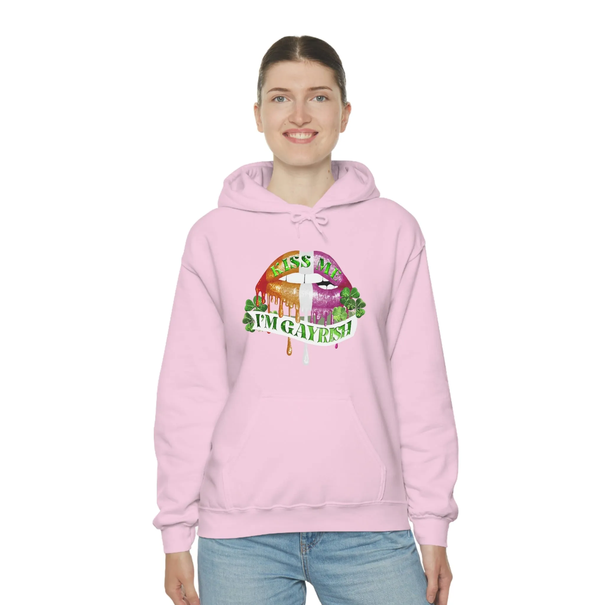 Lesbian Flag Hoodie St. Patrick's Day Unisex Size - Kiss Me