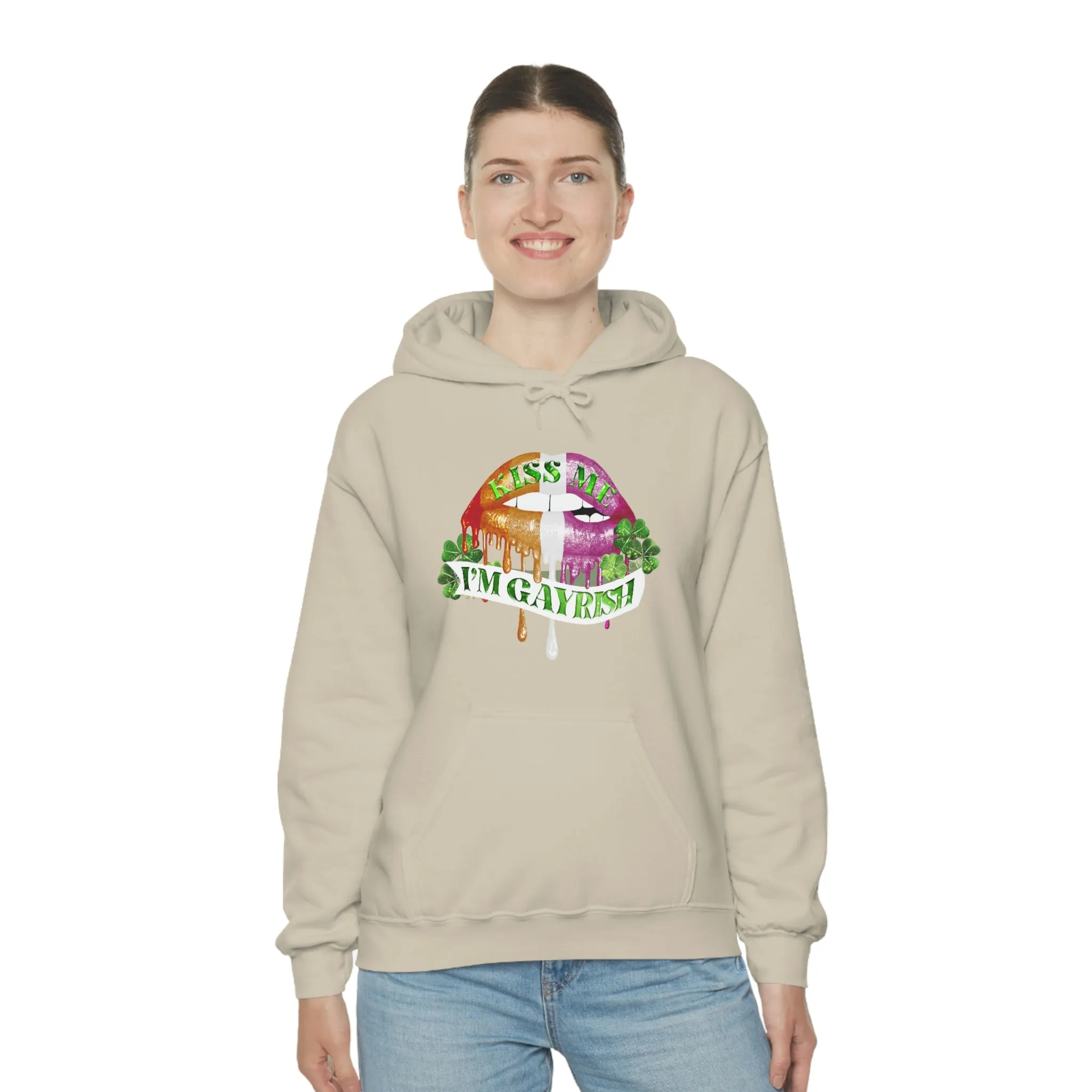 Lesbian Flag Hoodie St. Patrick's Day Unisex Size - Kiss Me