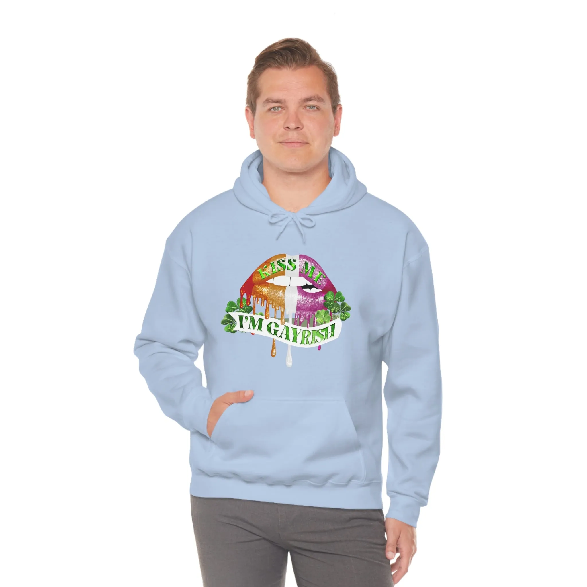 Lesbian Flag Hoodie St. Patrick's Day Unisex Size - Kiss Me