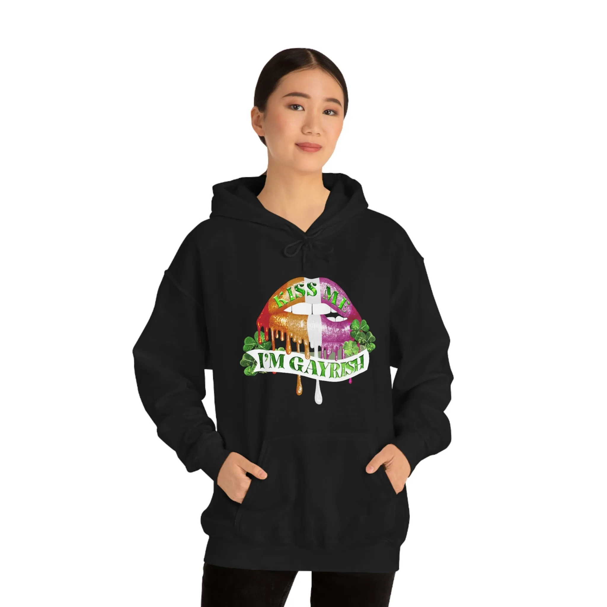 Lesbian Flag Hoodie St. Patrick's Day Unisex Size - Kiss Me