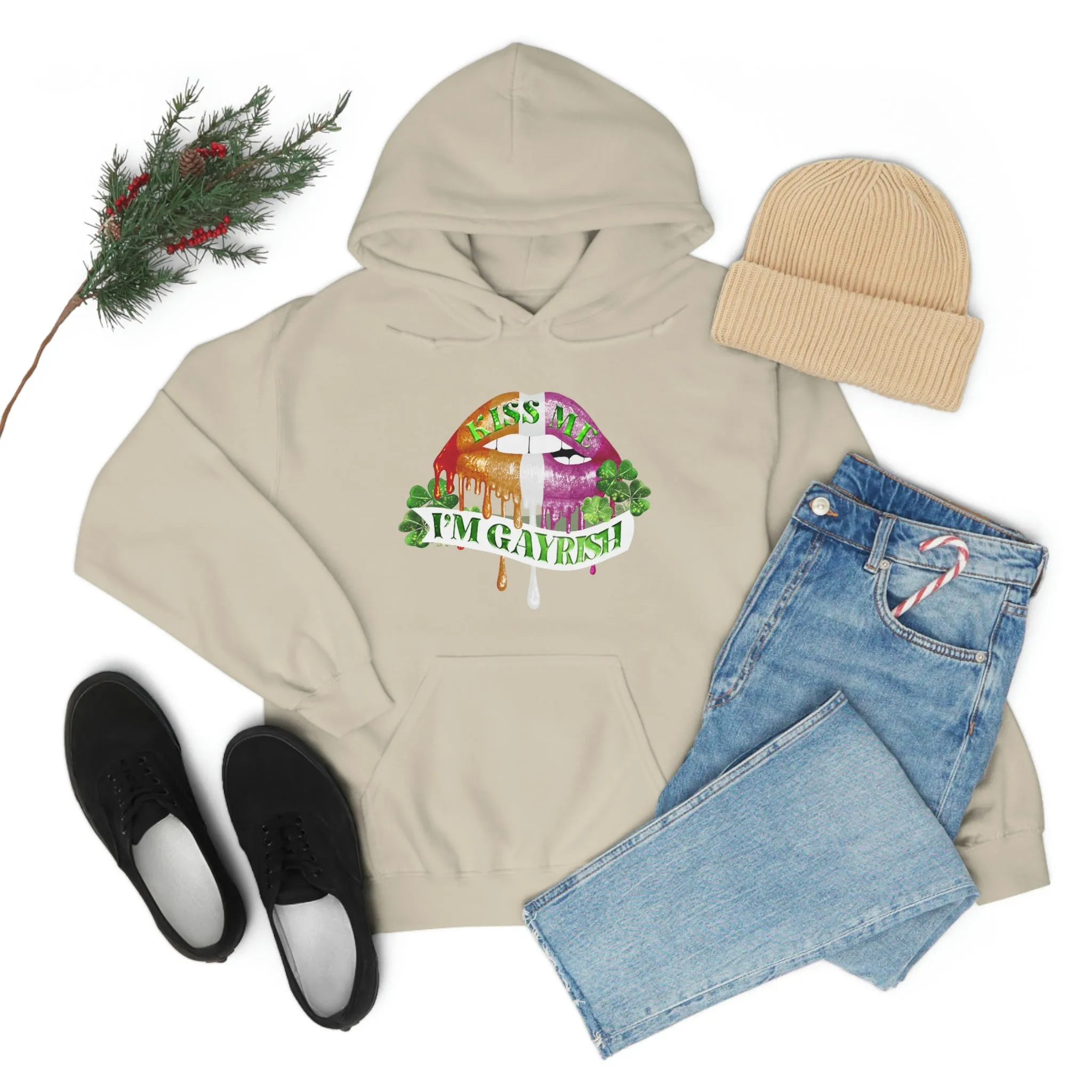 Lesbian Flag Hoodie St. Patrick's Day Unisex Size - Kiss Me