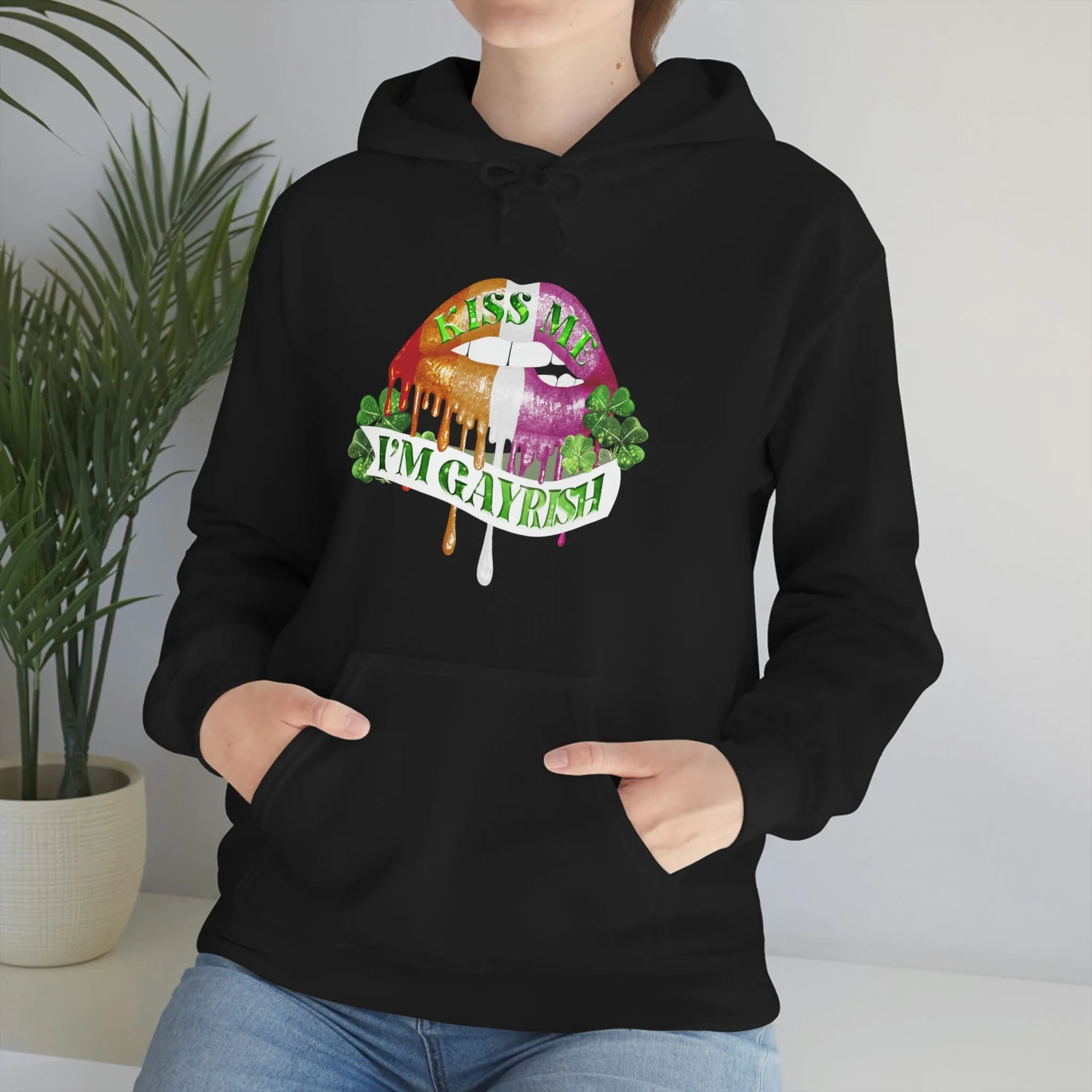 Lesbian Flag Hoodie St. Patrick's Day Unisex Size - Kiss Me