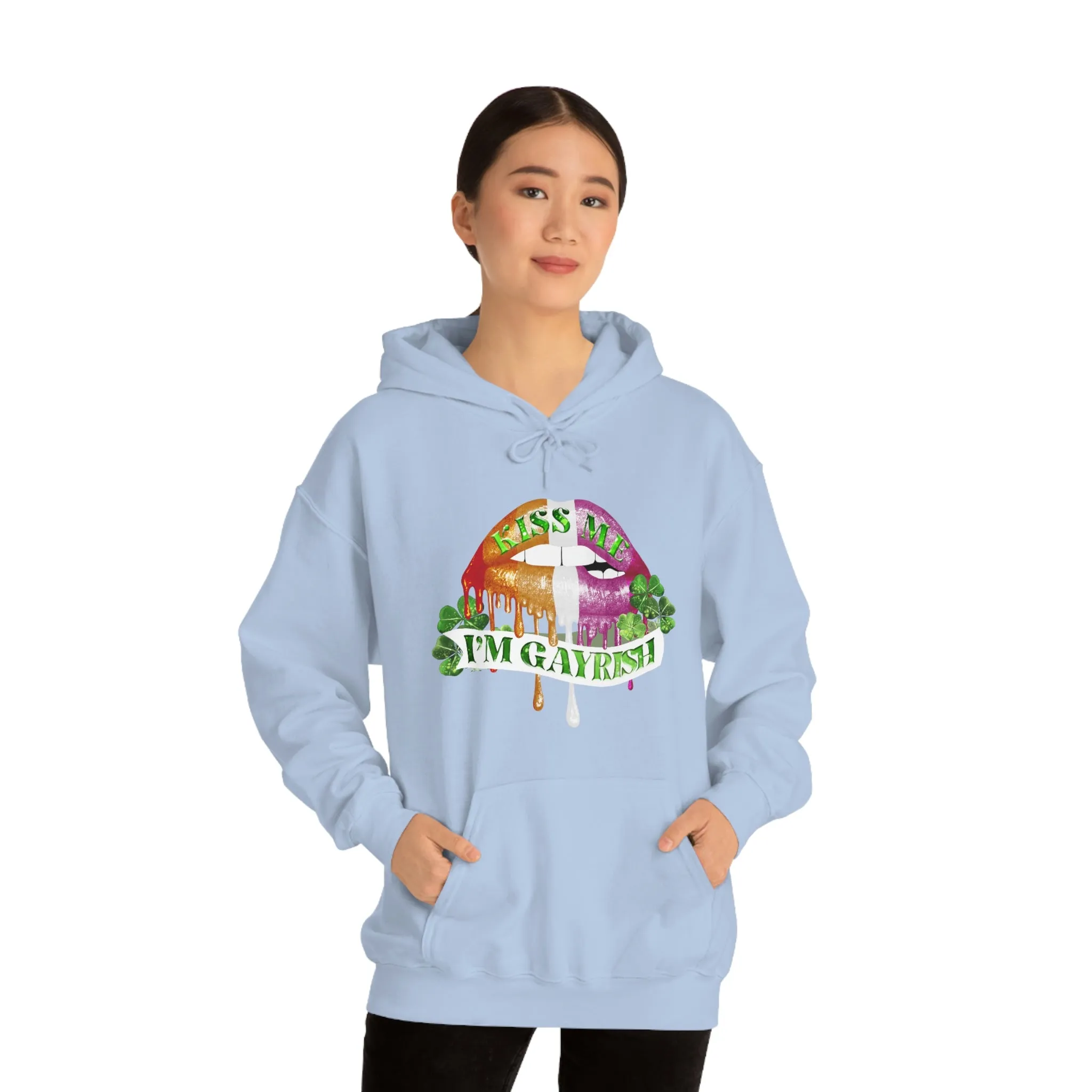 Lesbian Flag Hoodie St. Patrick's Day Unisex Size - Kiss Me