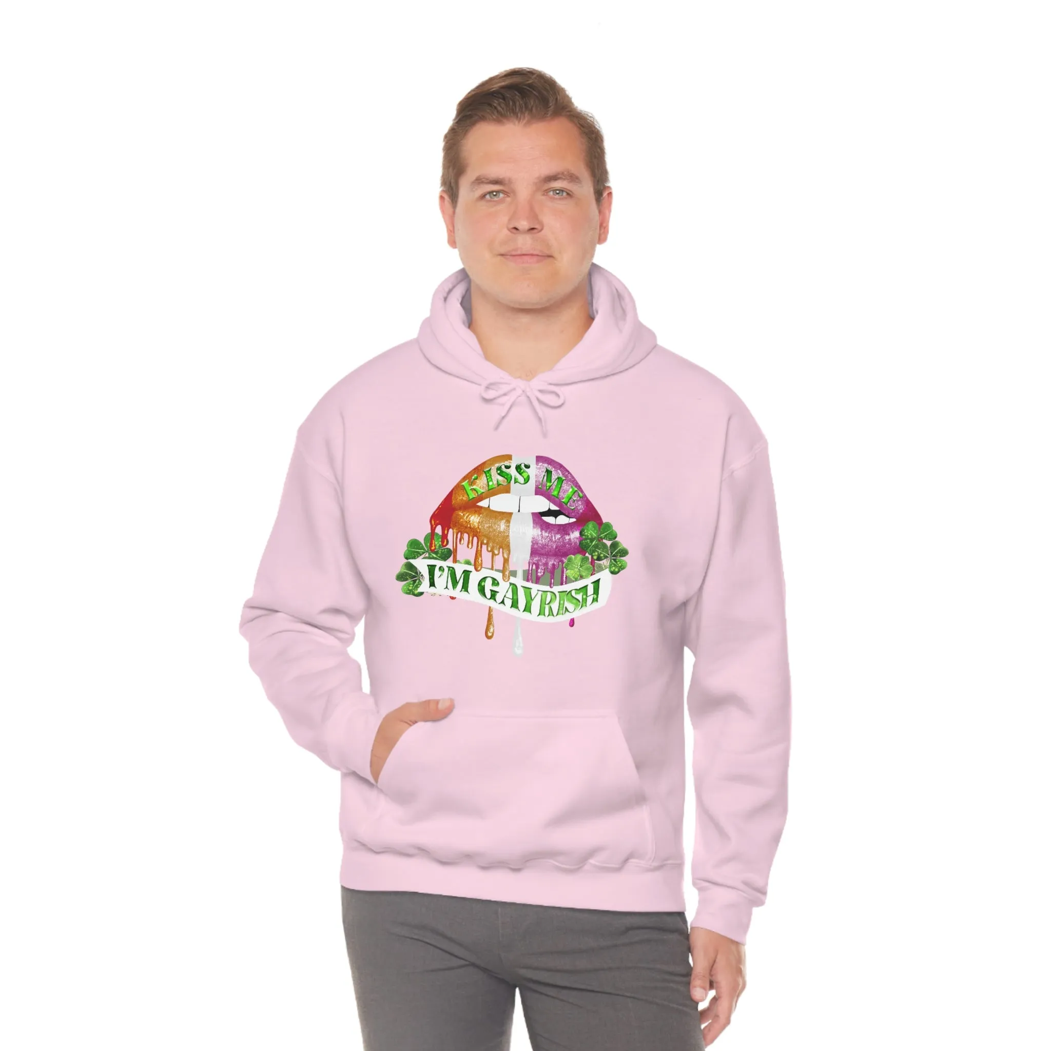 Lesbian Flag Hoodie St. Patrick's Day Unisex Size - Kiss Me