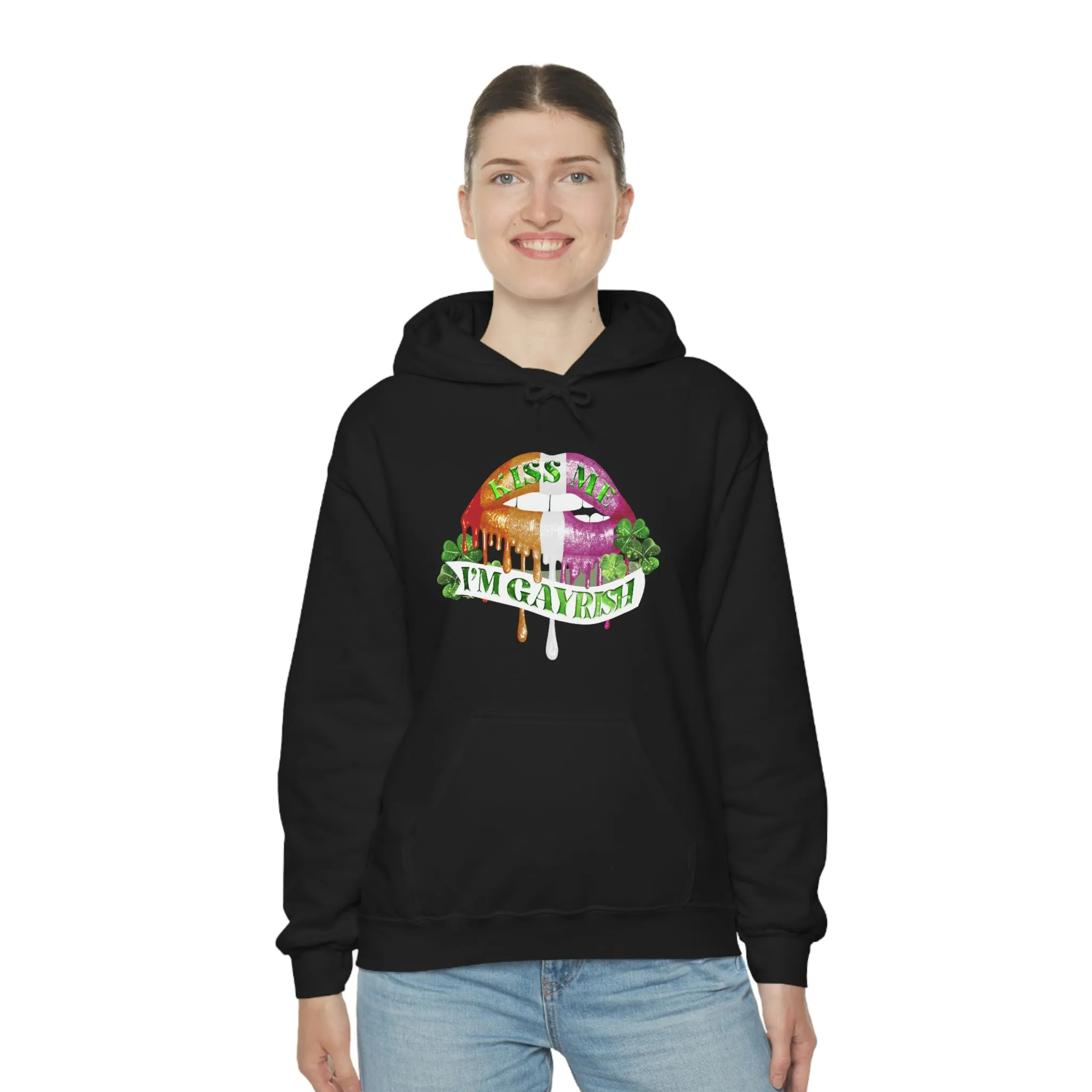 Lesbian Flag Hoodie St. Patrick's Day Unisex Size - Kiss Me