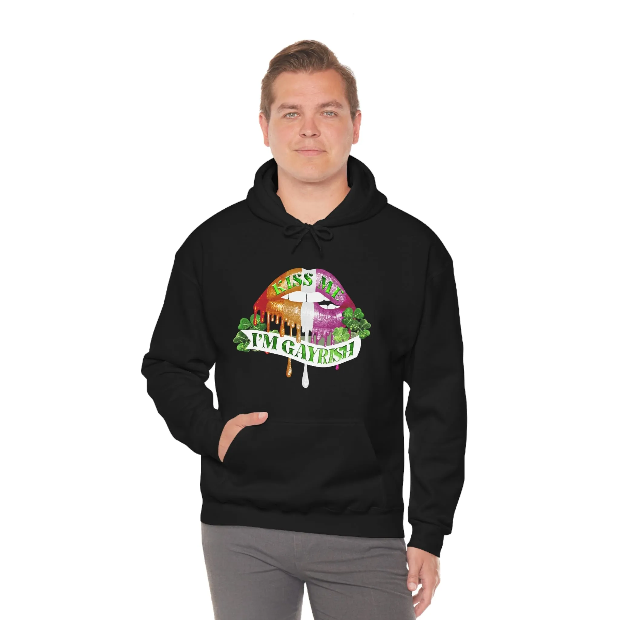 Lesbian Flag Hoodie St. Patrick's Day Unisex Size - Kiss Me