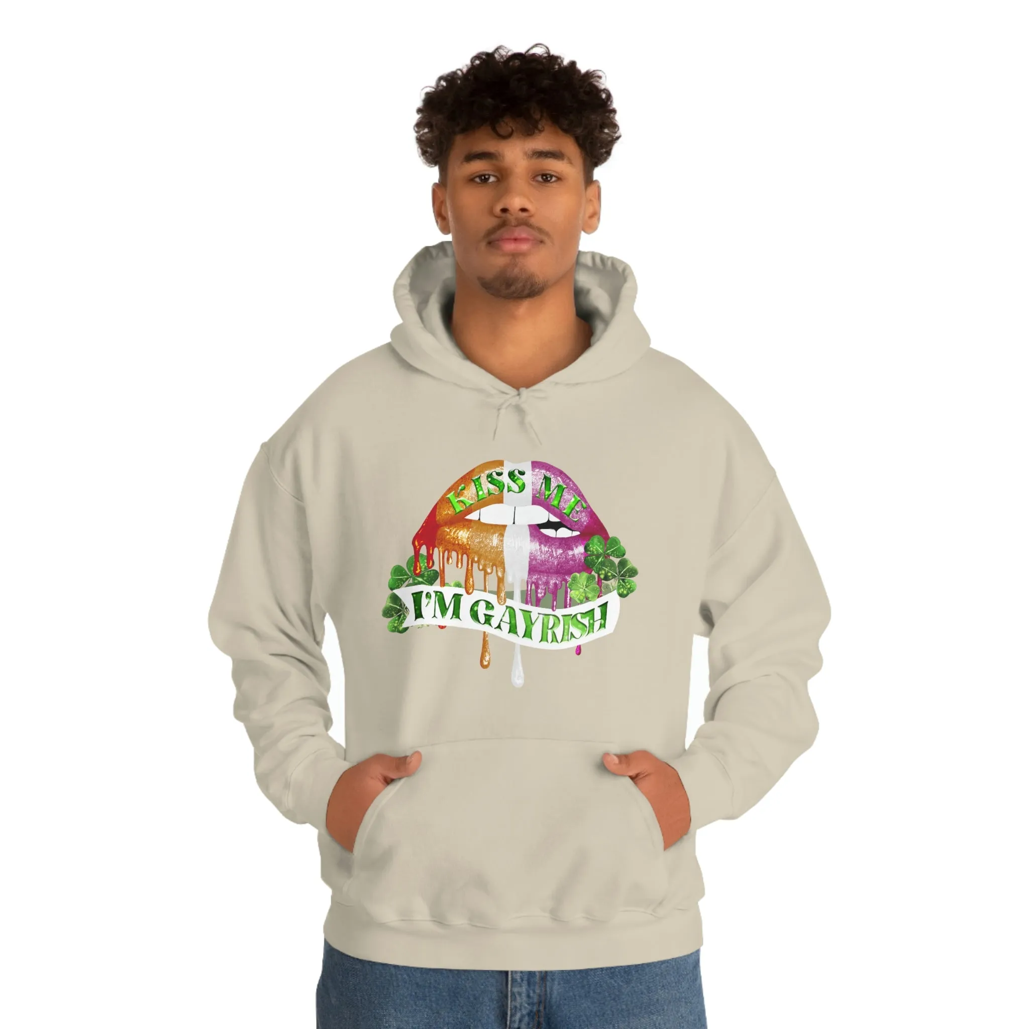 Lesbian Flag Hoodie St. Patrick's Day Unisex Size - Kiss Me