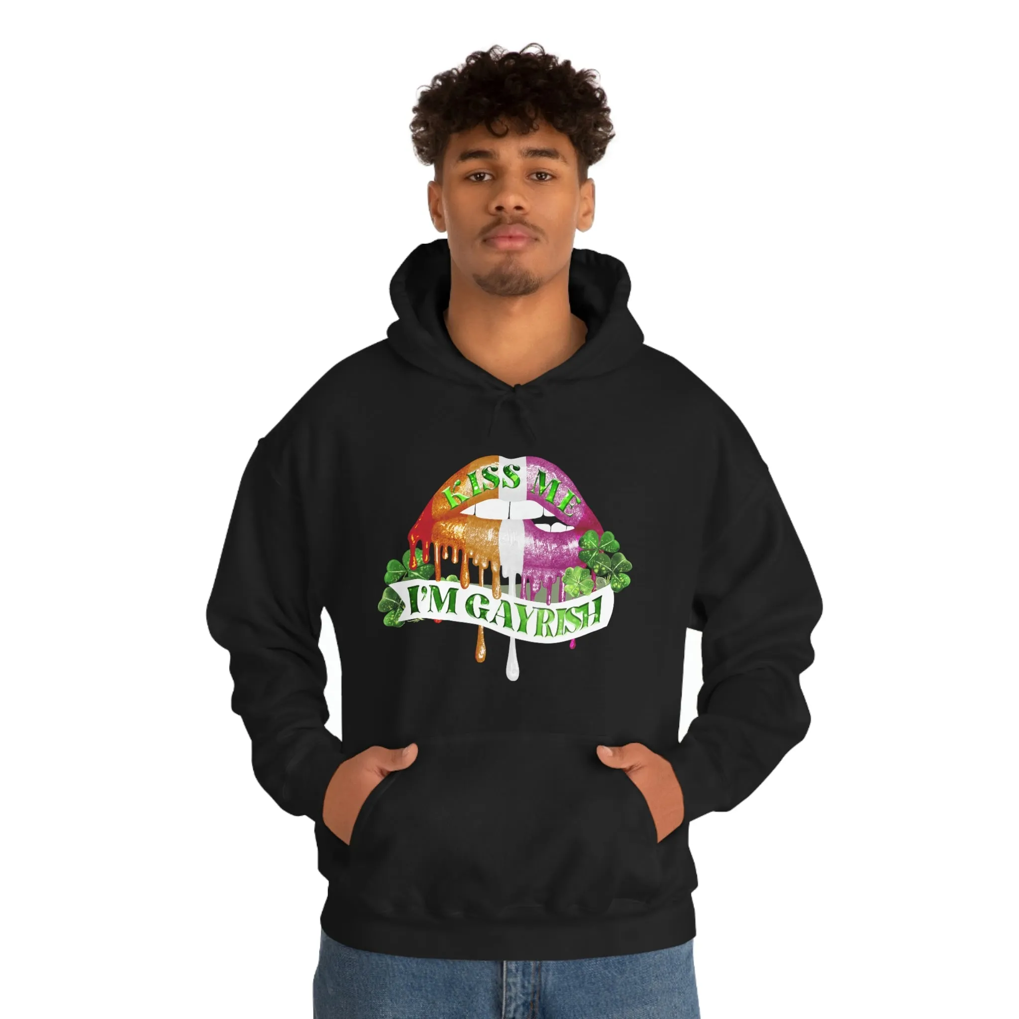 Lesbian Flag Hoodie St. Patrick's Day Unisex Size - Kiss Me