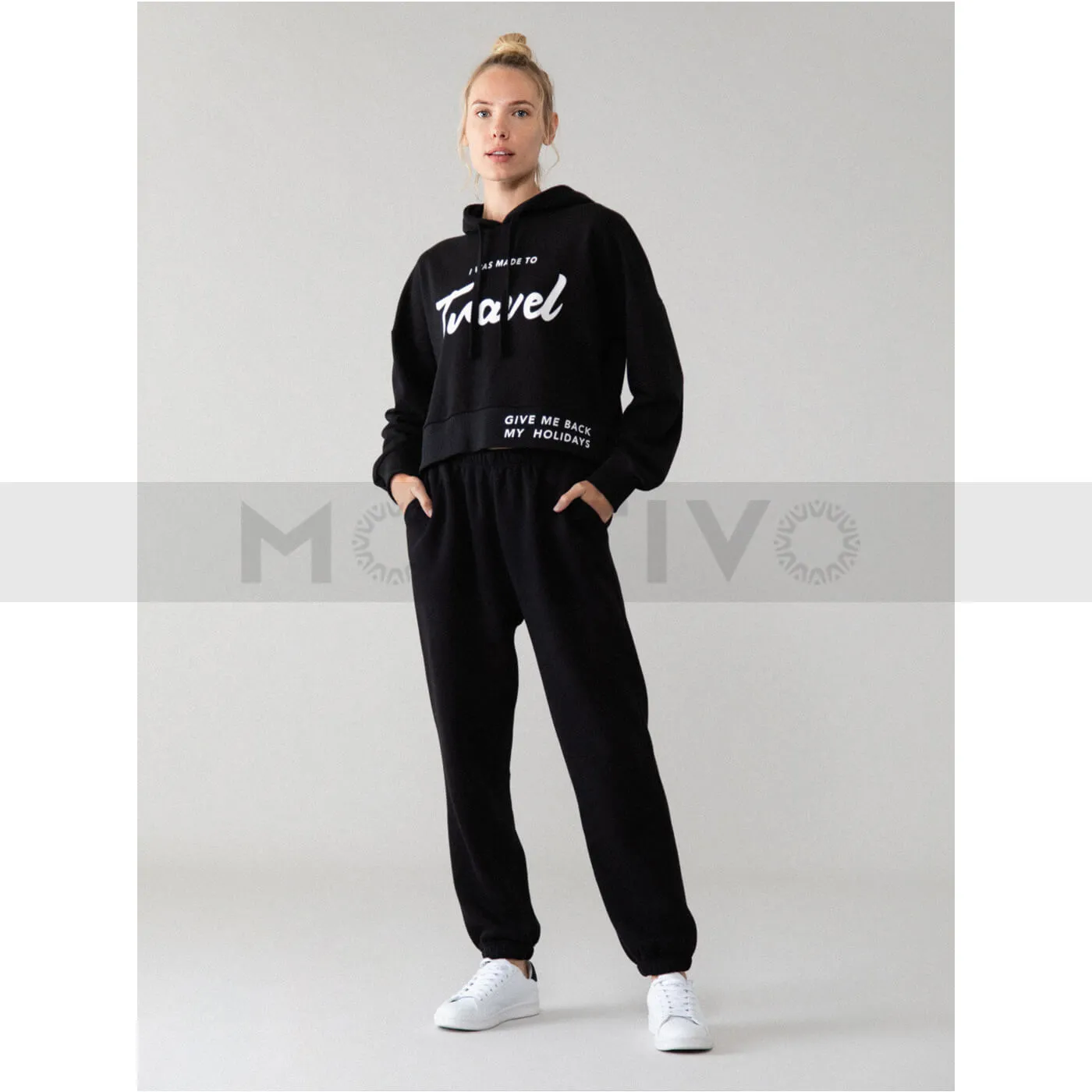 LFT Black Travel Crop Sweatshirt