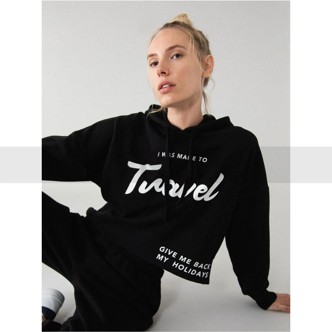 LFT Black Travel Crop Sweatshirt