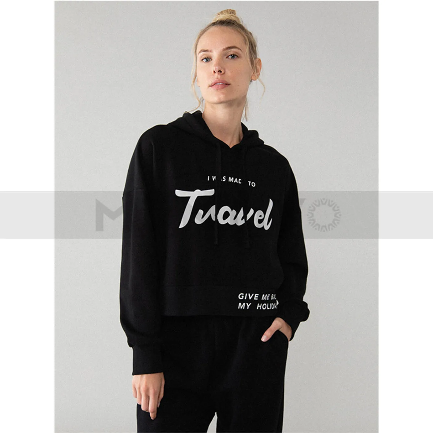 LFT Black Travel Crop Sweatshirt