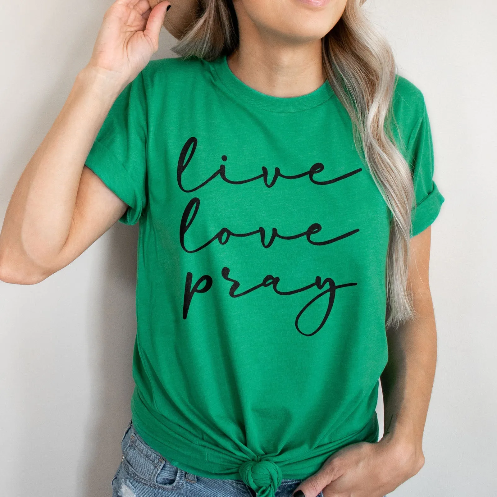 Live Love Pray Tee Shirts For Women - Christian Shirts for Women - Religious Tee Shirts