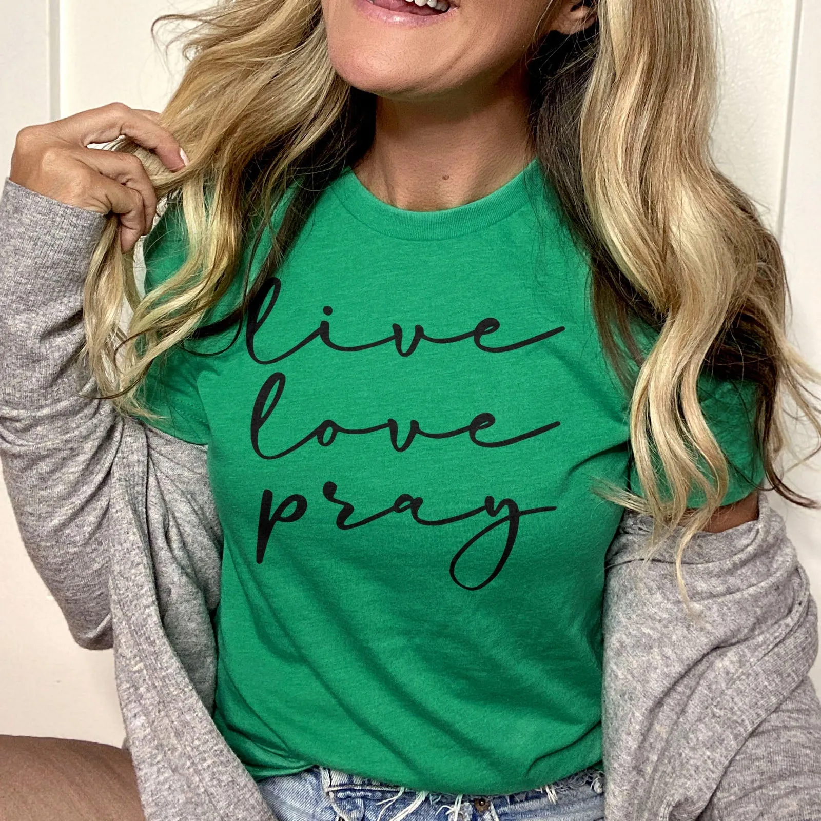 Live Love Pray Tee Shirts For Women - Christian Shirts for Women - Religious Tee Shirts