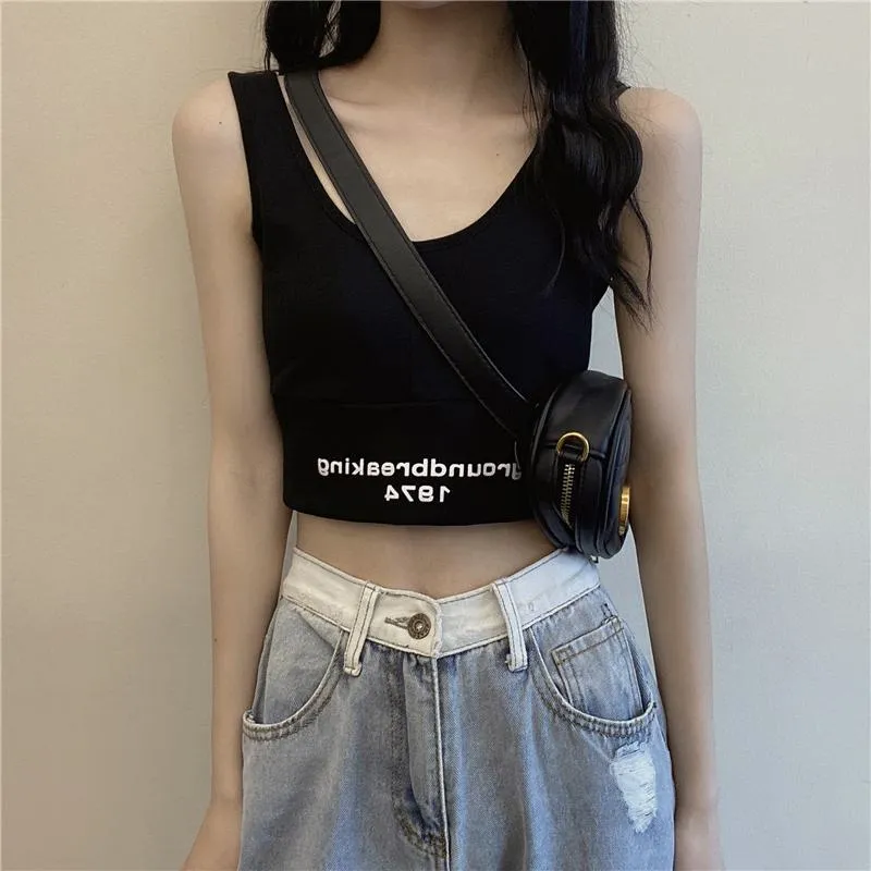 Loose Fit Navel-Baring Cropped Two-Piece Set High-Waisted Short Sleeve Tee