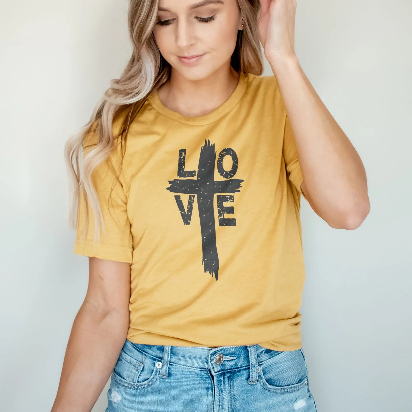 Love Cross Tee Shirts For Women - Christian Shirts for Women - Religious Tee Shirts