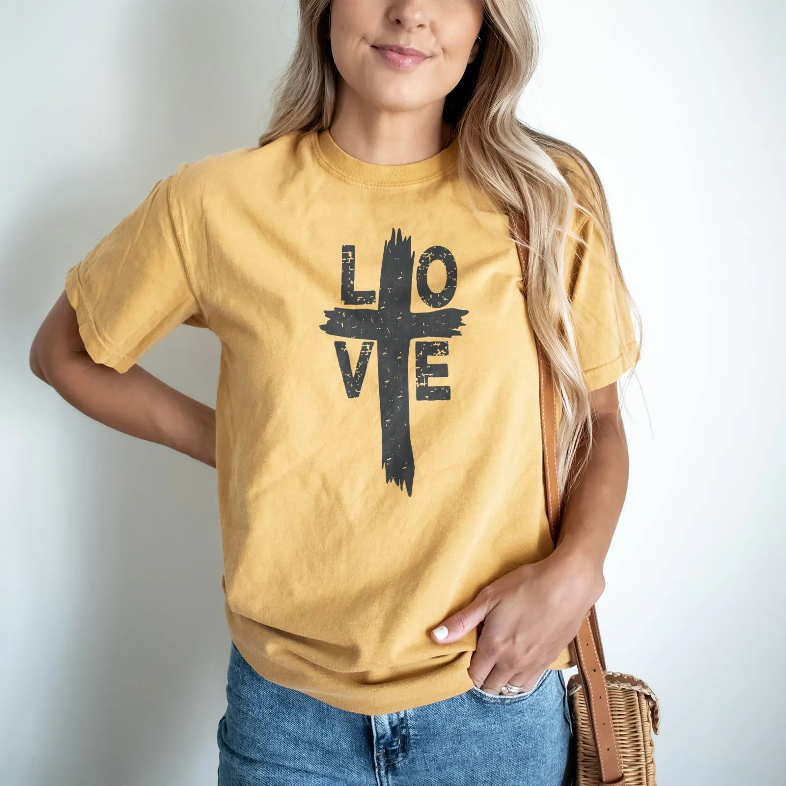 Love Cross Tee Shirts For Women - Christian Shirts for Women - Religious Tee Shirts