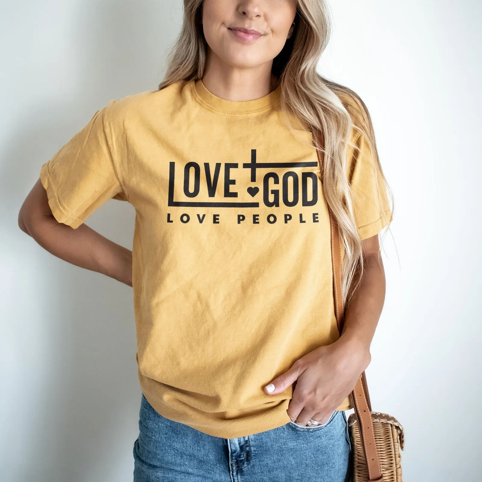 Love God Love People Bold Tee Shirts For Women - Christian Shirts for Women - Religious Tee Shirts