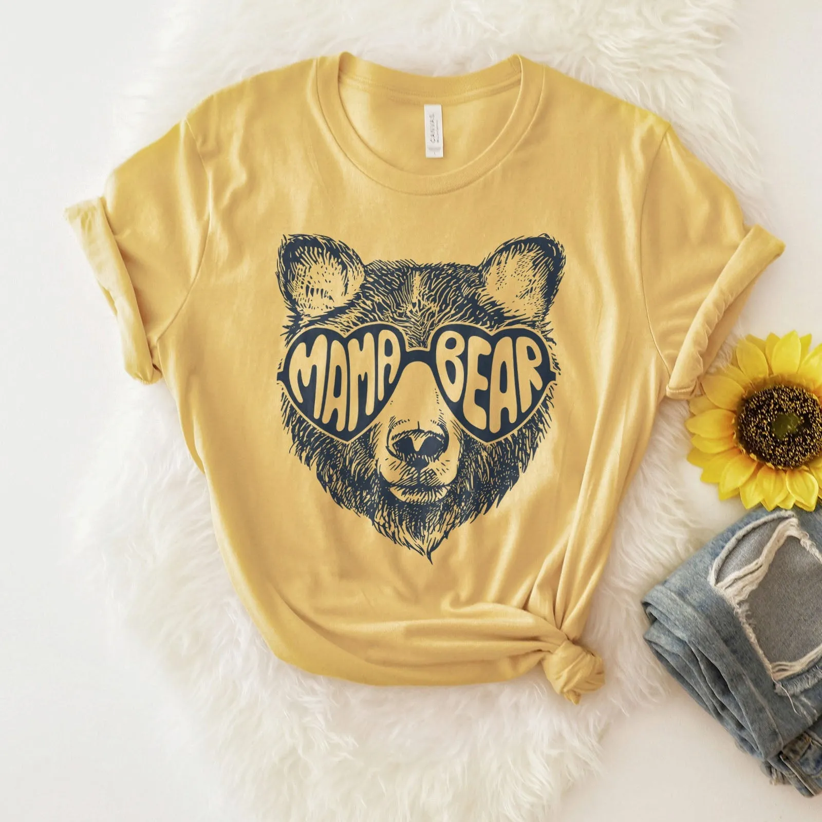 Mama Bear Love Tee Shirts For Women - Christian Shirts for Women - Religious Tee Shirts