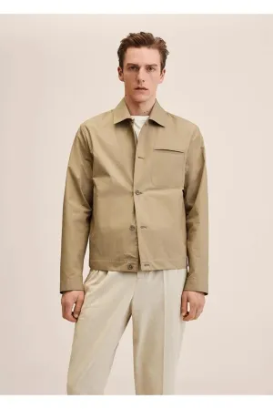 Mango Men's Buttoned Cotton Jacket