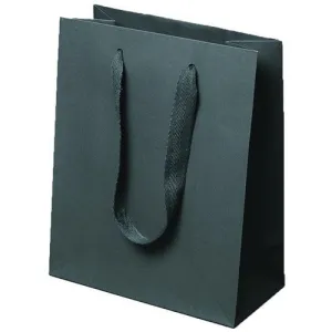 Manhattan Twill Handle Shopping Bags-Gray- 10.0 x 5.0 x 13.0