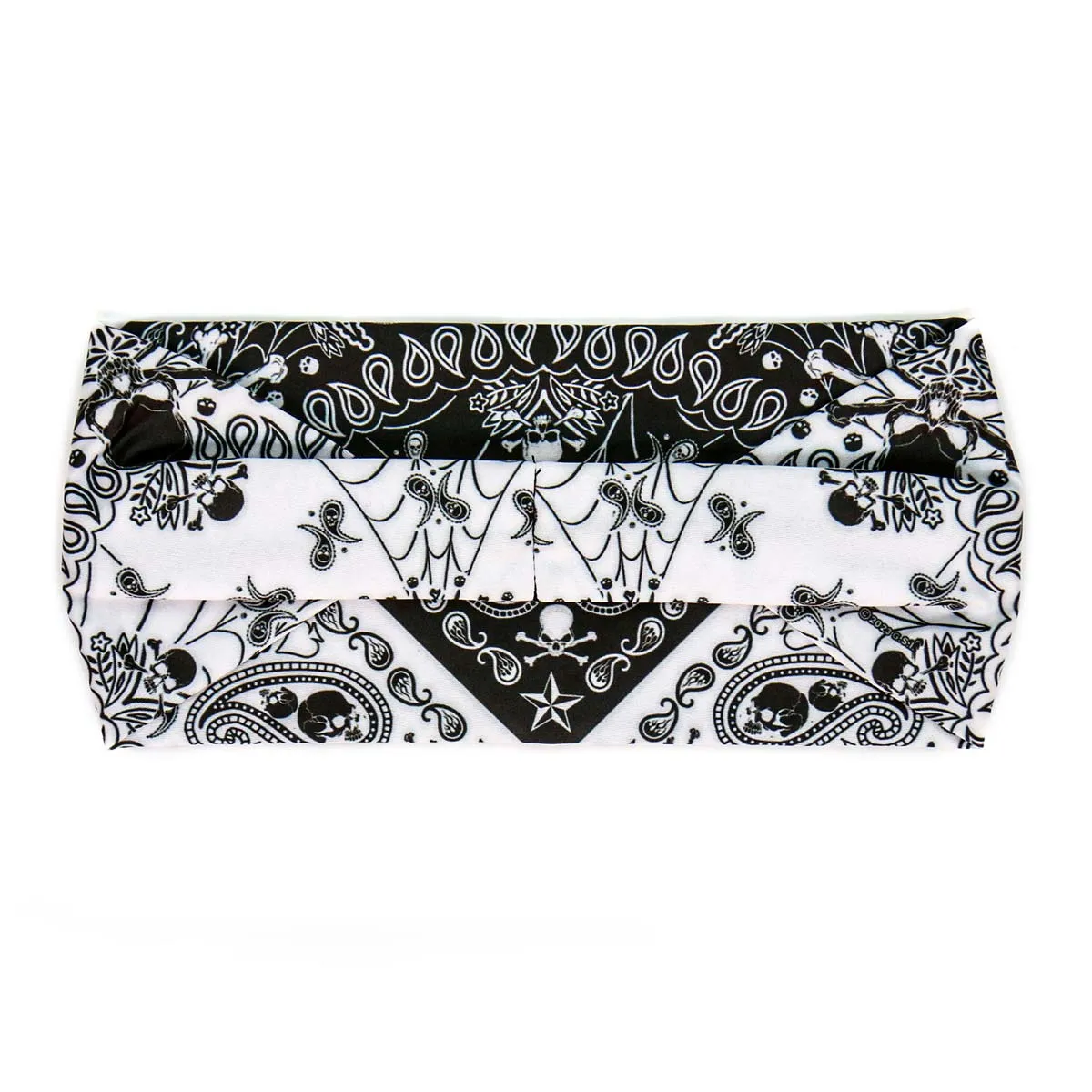 Milwaukee Leather | Bling Designed Wide Headbands-Headwraps for Women Biker Bandana with Skull Paisley - MLA8042