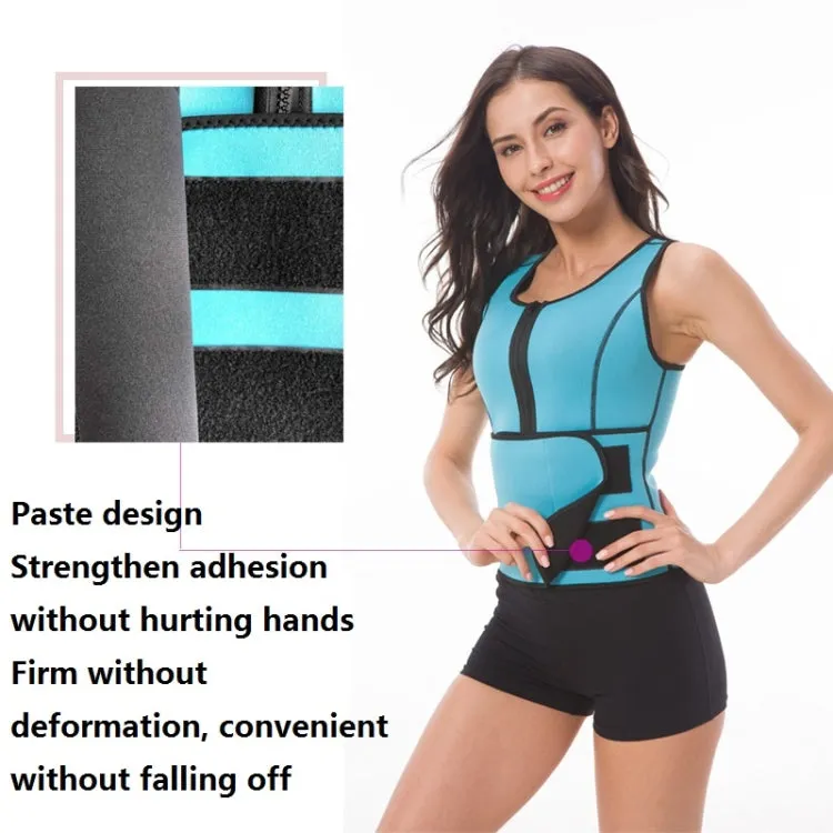 Neoprene Corset Yoga Vest Sweat Suit Postpartum Belly Belt, Size:XXXL(Blue)