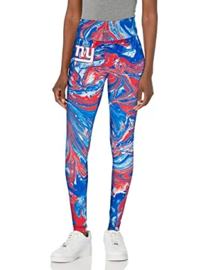 Officially Licensed Zubaz Women's NFL NFL Women's Swirl Leggings, New York Giants, Size Small