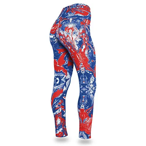 Officially Licensed Zubaz Women's NFL NFL Women's Swirl Leggings, New York Giants, Size Small