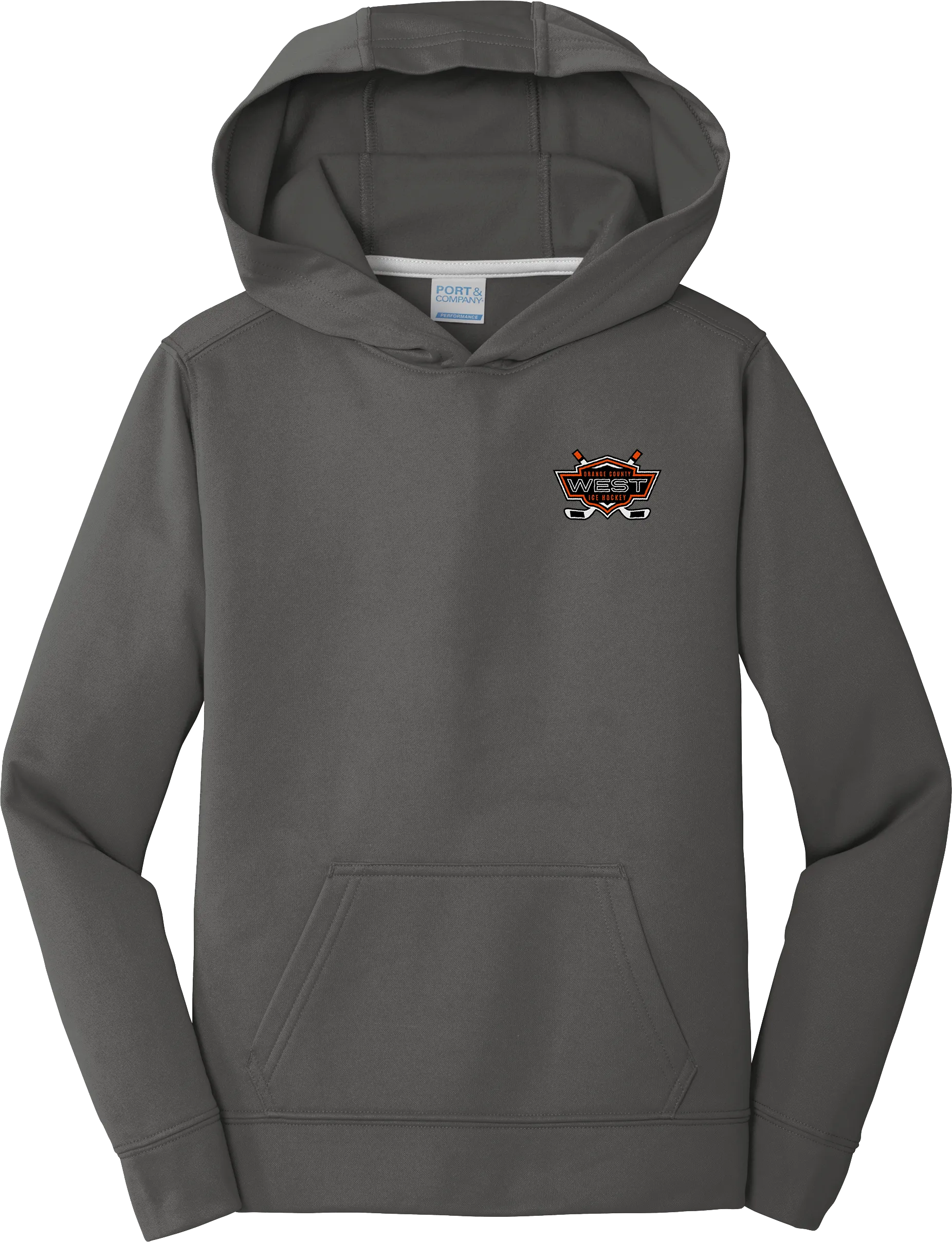 Orange County West Youth Performance Fleece Pullover Hooded Sweatshirt