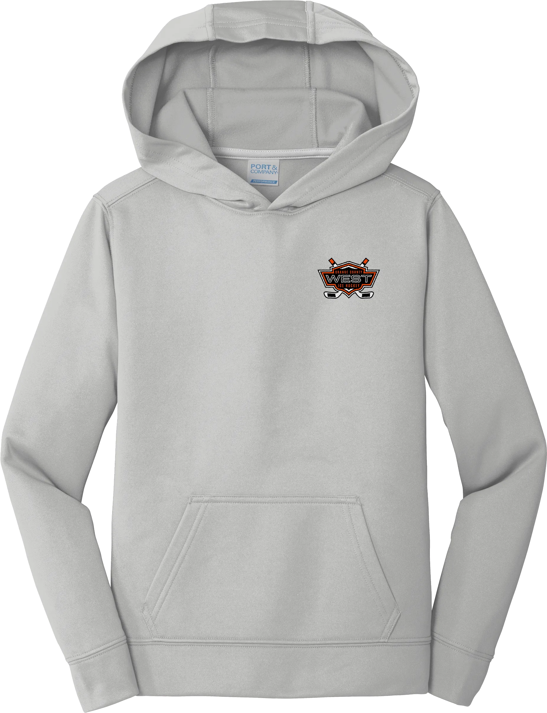 Orange County West Youth Performance Fleece Pullover Hooded Sweatshirt