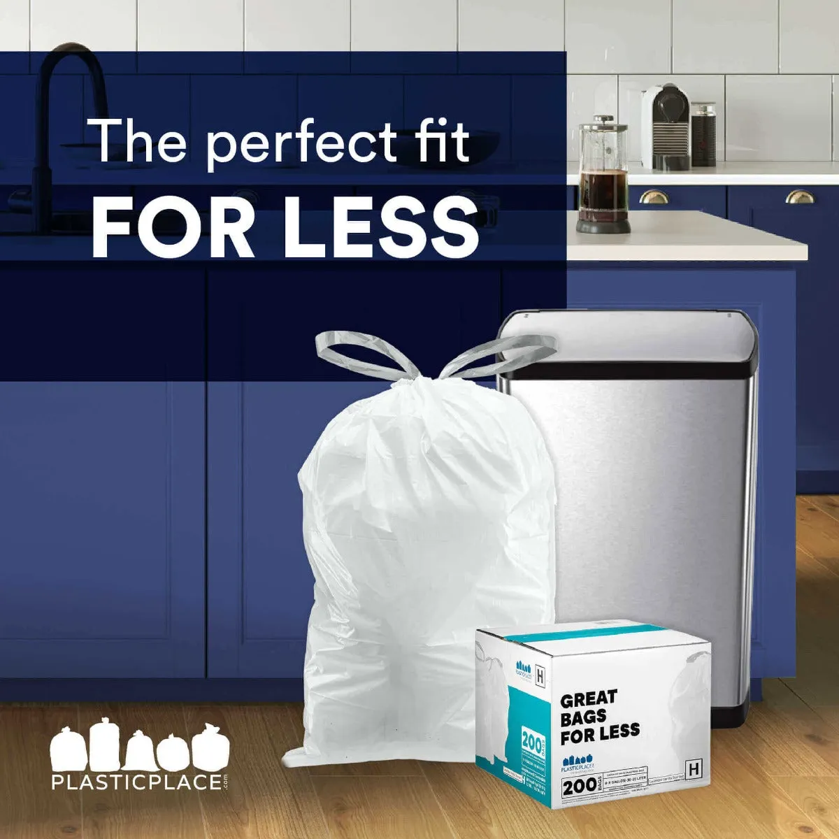 Simplehuman®* Compatible Trash Bags - Code E - 5.2 Gallon - 200/Case