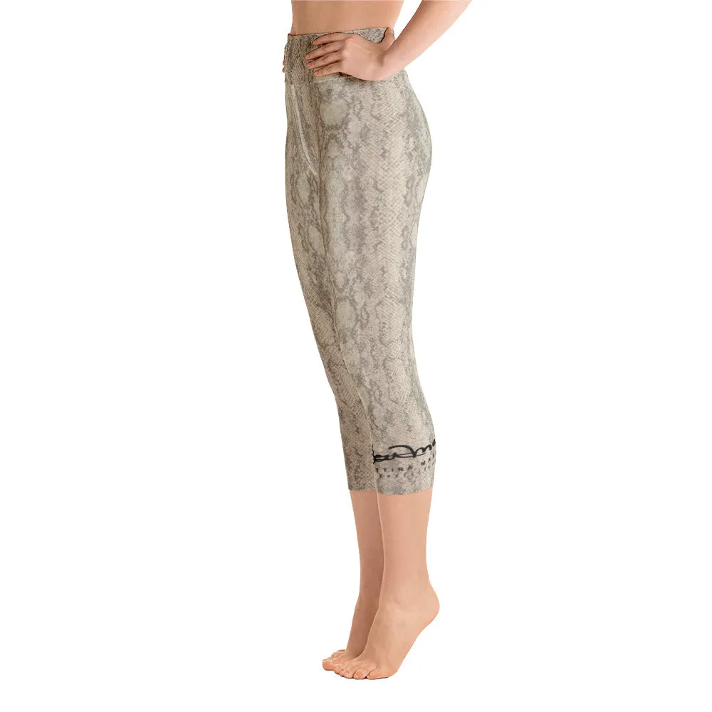 Snake Print Yoga Capri Leggings