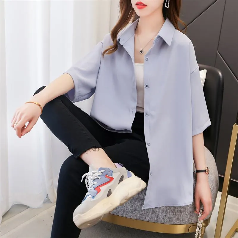 Solid Anti-Aging Petite Casual Shirt