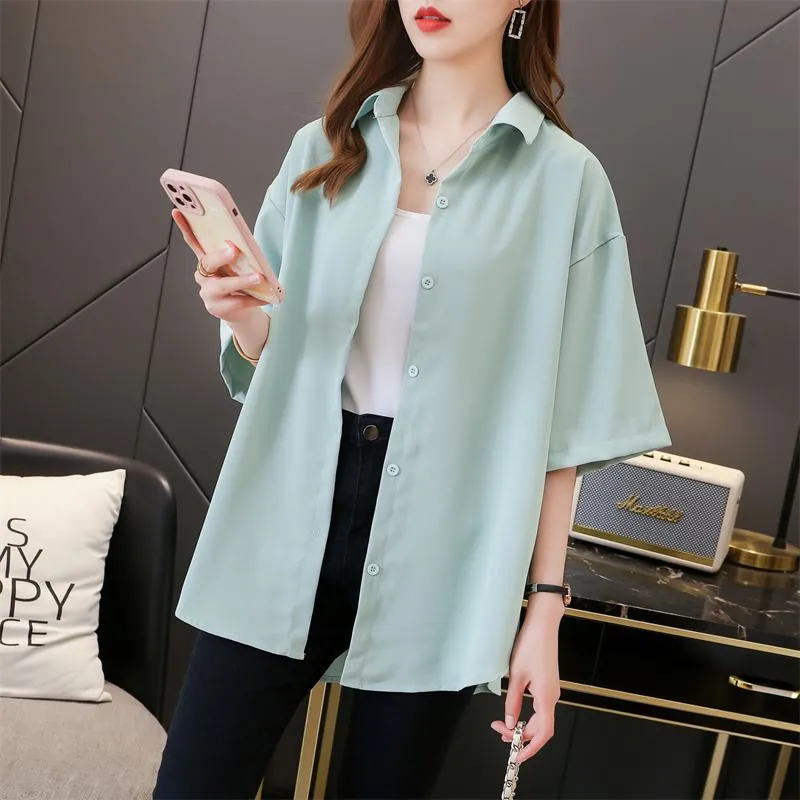 Solid Anti-Aging Petite Casual Shirt