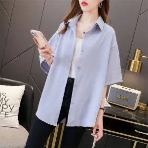 Solid Anti-Aging Petite Casual Shirt