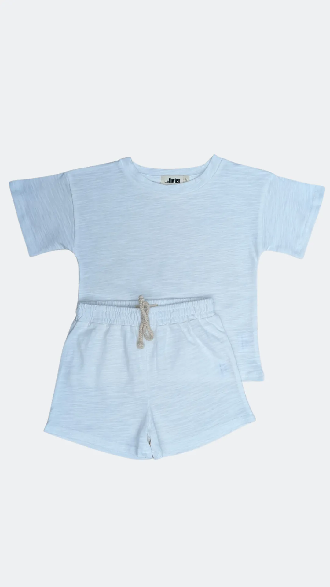 White Organic T-Shirt and Shorts Set